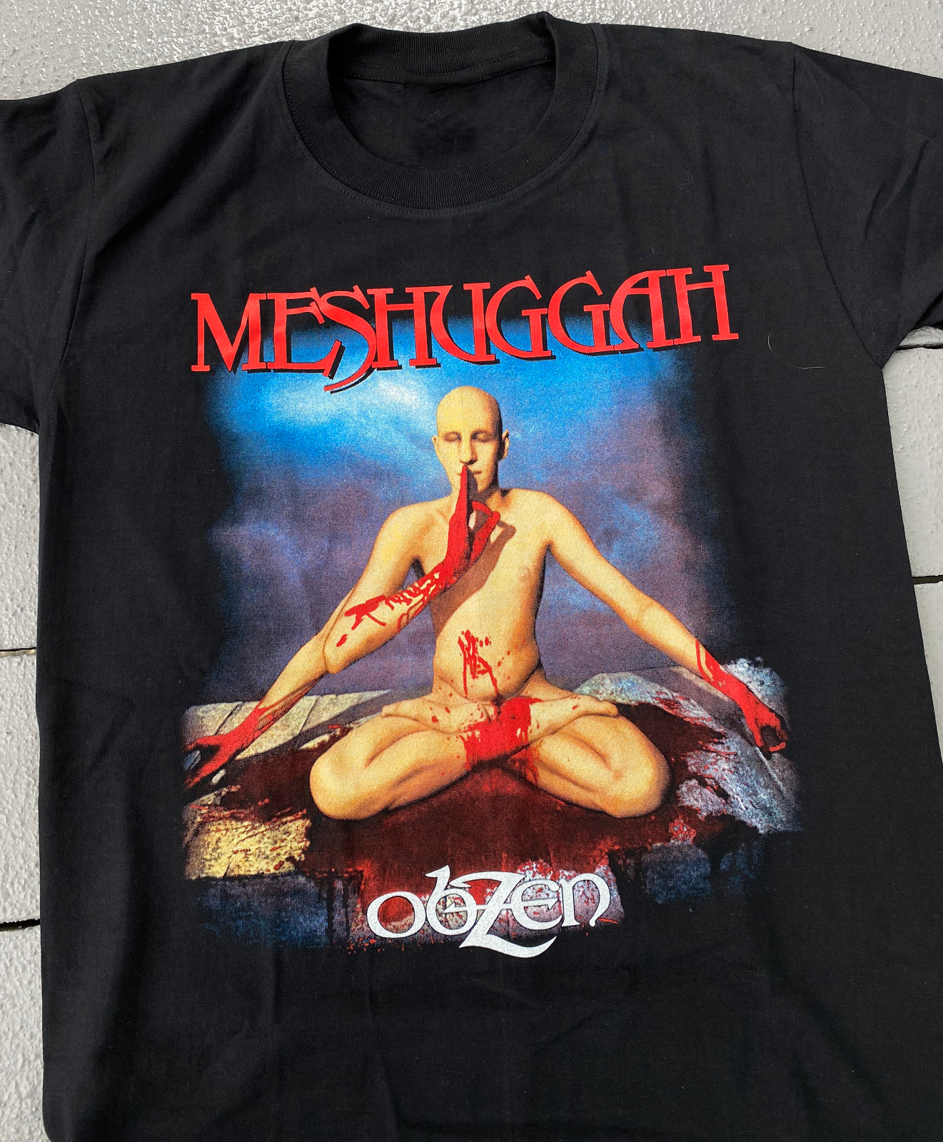 Meshuggah obZen T-Shirt Short Sleeve Cotton Black Men Size S