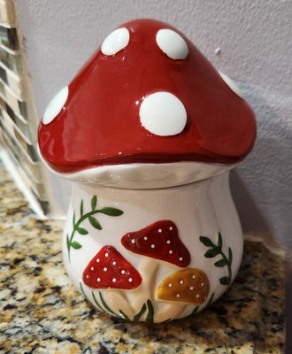Potter s Studio Whimsical Mushroom Ceramics Canister/ Cookie Jar ~New