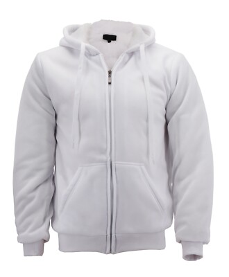 Men's Premium Athletic Soft Sherpa Lined Fleece Zip Up Hoodie Sweater Jacket
