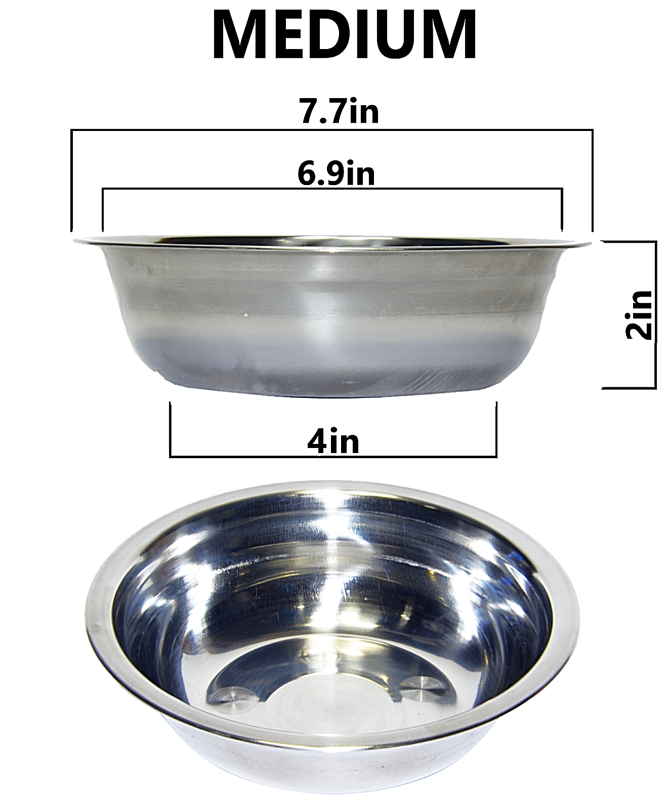 Set of 2 Dog Cat Pet Bowl Dish Metal STAINLESS STEEL New L XL XXL M S XS XXS