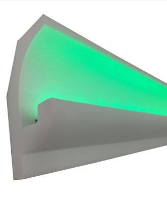 4 Meter LED Zierleiste Weiß Stuckleiste für indirekte Beleuchtung XPS OL-16A