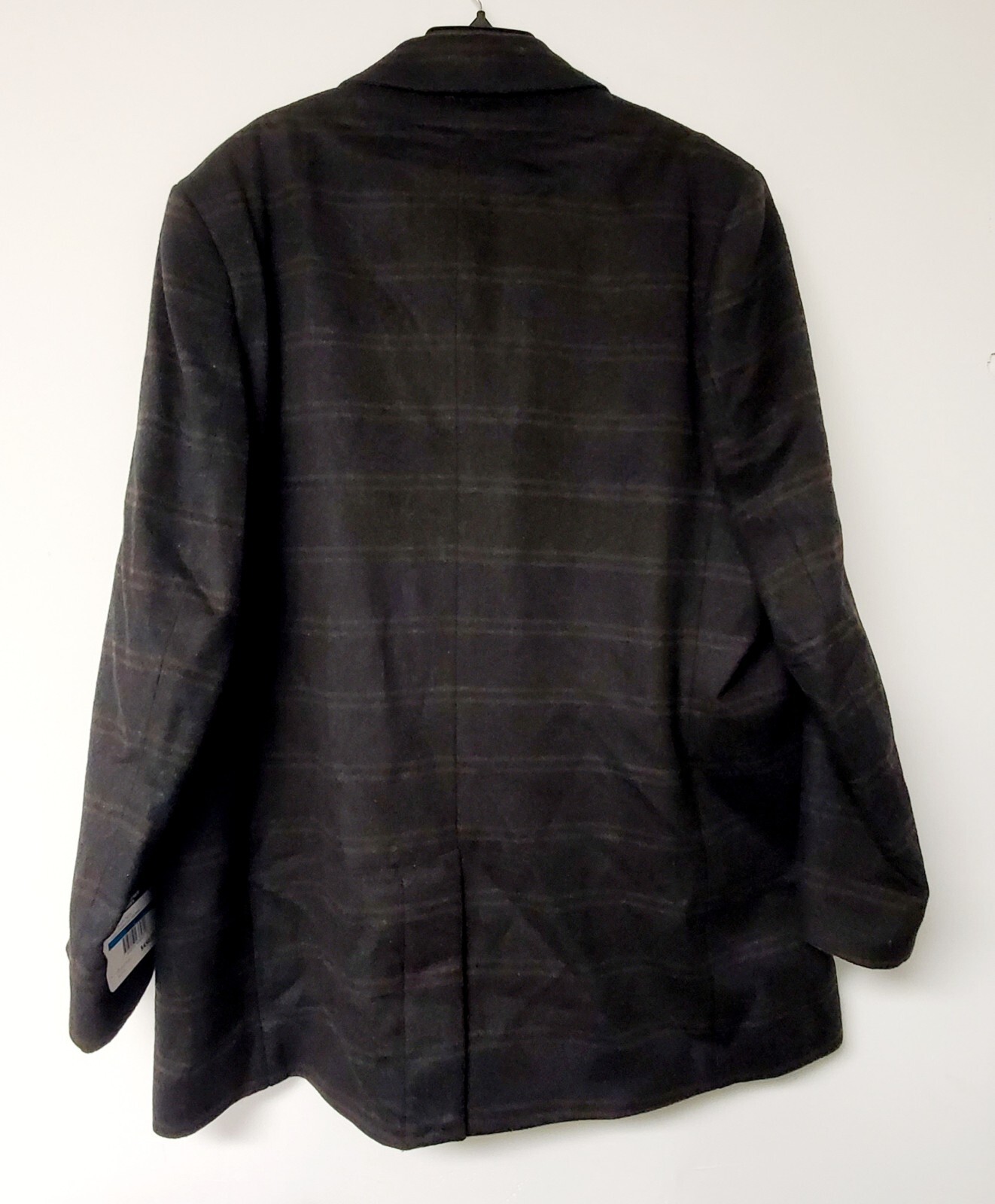 Pre-owned Hart Schaffner Marx Turner Plaid Wool Blend Topcoat In Charcoal Size 48 R In Gray