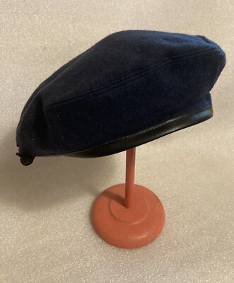 Vintage Scouts Canada Blue Wool Nylon Beret Hat Large Official Scouts