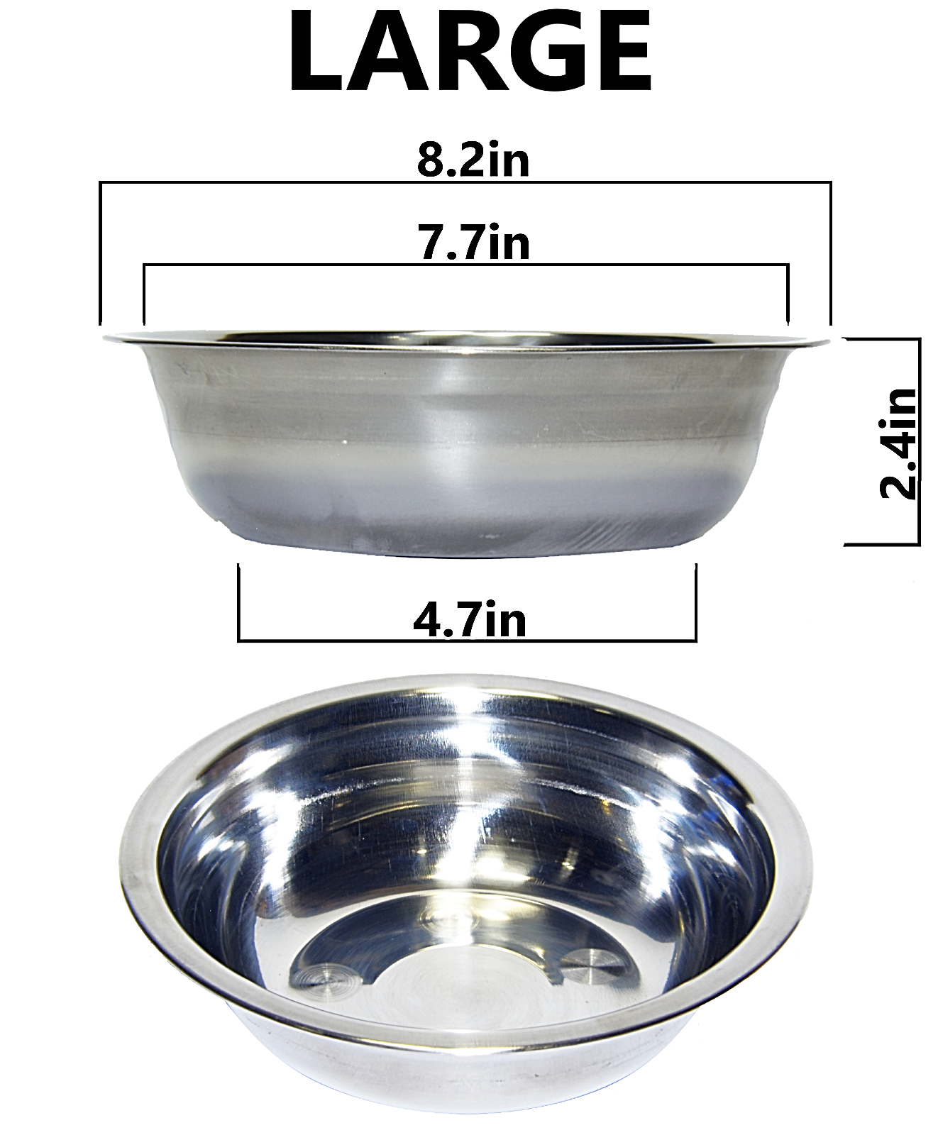 Set of 2 Dog Cat Pet Bowl Dish Metal STAINLESS STEEL New L XL XXL M S XS XXS