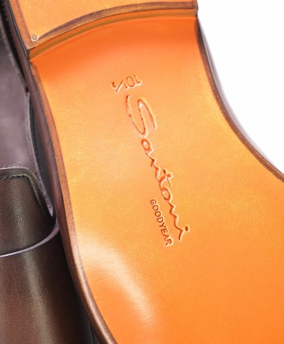 Pre-owned Santoni $1,050  - Brown Hand-antiqued "mock" Leather Monk Strap Loafers - 11.5