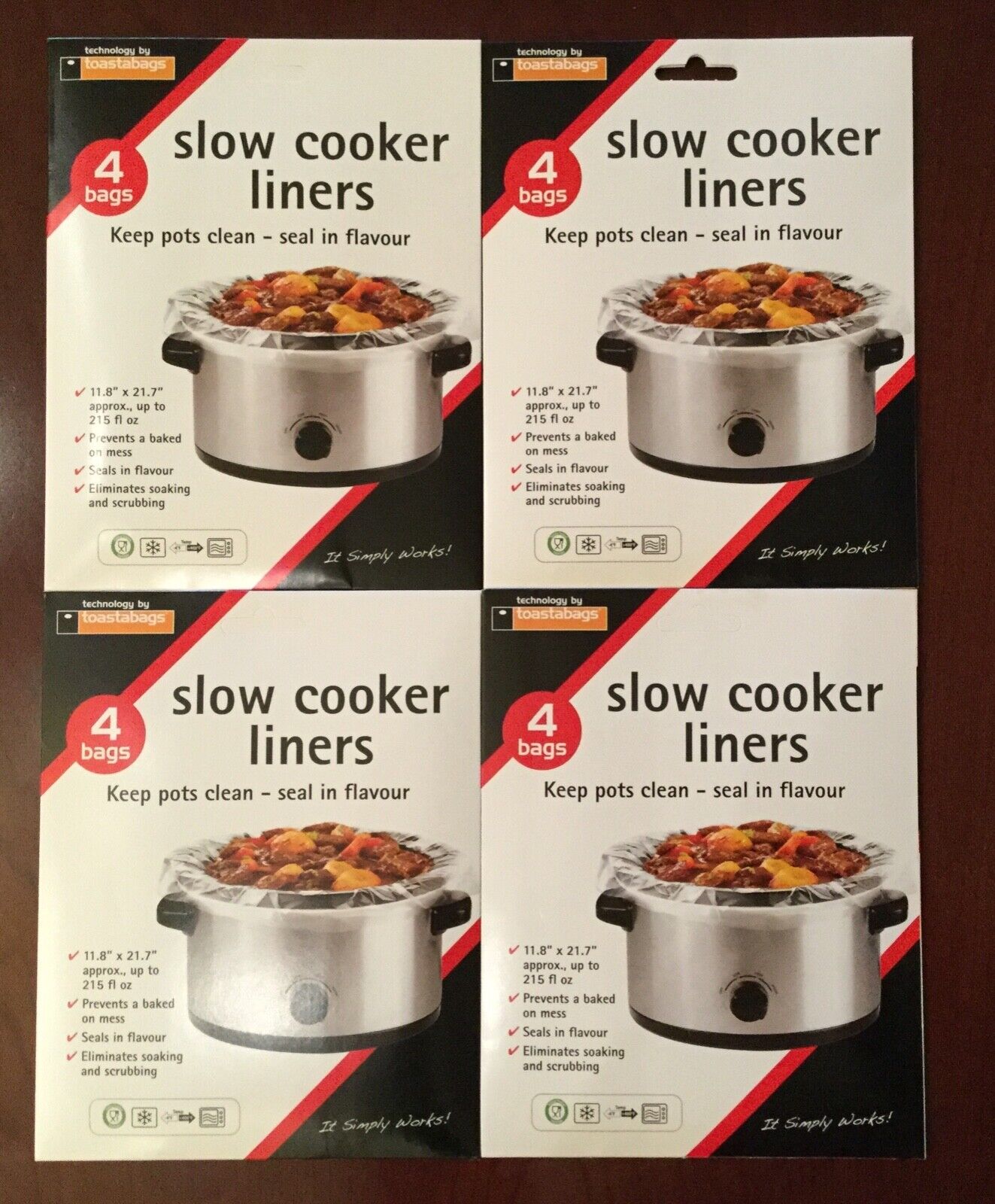 16 Toastabags Crock Pot Slow Cooker Liners bags 11.8” x 21.7” up to 215 fl oz