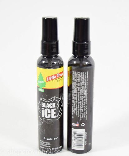 2 Spray Bottles of Little Trees Air Freshener BLACK ICE 3.5 fl oz