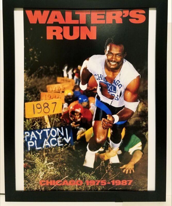 Walter Payton Chicago Bears Costacos Brothers 8.5x11 FRAMED Print Vintage Poster