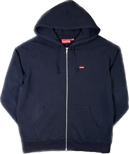 【SUPREME】SMALL BOX ZIP UP HOODED SWEATSHIRT NAVY - 24FW $_12.JPG?set_id=880000500F