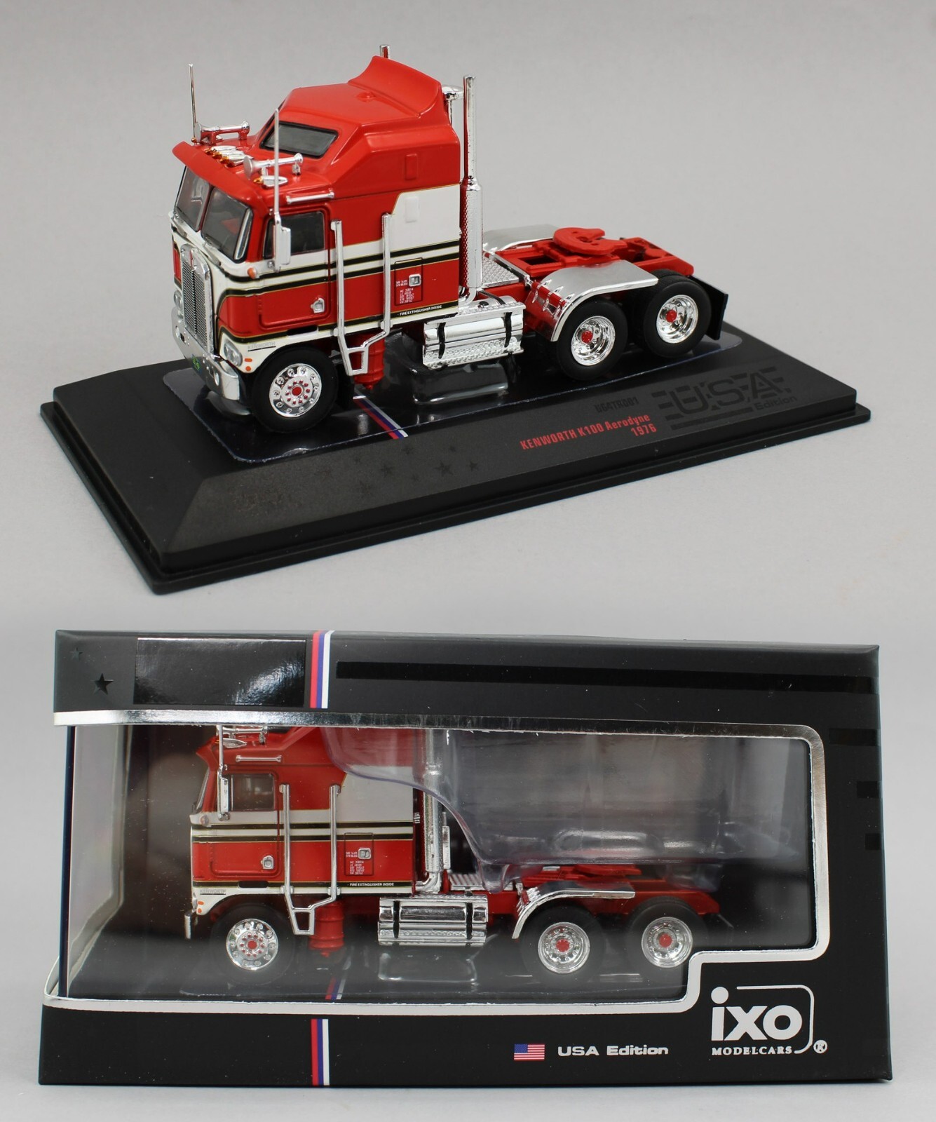 1:64 IXO Models *RED & WHITE* 1976 Kenworth K100 Aerodyne
