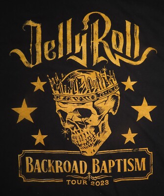 2023 JELLY ROLL ''Backroad Baptism'' Concert Tour (2XL) T-Shirt