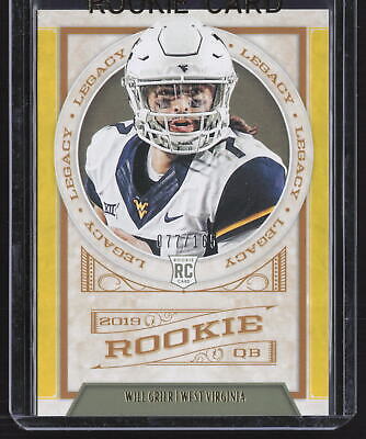 2019 Legacy Will Grier Yellow /165 Rookie Card RC #198. rookie card picture