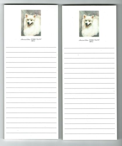 New American Eskimo Magnetic Refrigerator List Pad Set - 2 Pads By Ruth Maystead