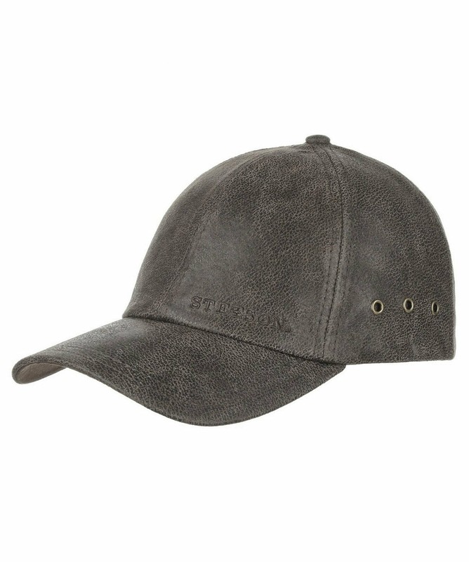stetson leather baseball cap