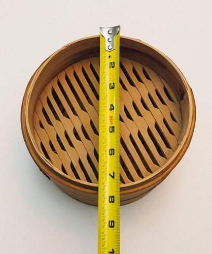 Trademark Innovations Bamboo Steamer - 3 Piece - 8" Diameter (8"X8"X6")