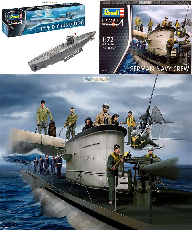 Revell / German Submarine Type Ix C U67/U154 + Deutsche Marinefiguren 1:72