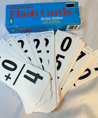 Ideal School Supply Vertical Addition Flash Cards Homeschool Complete 1990 Vtg