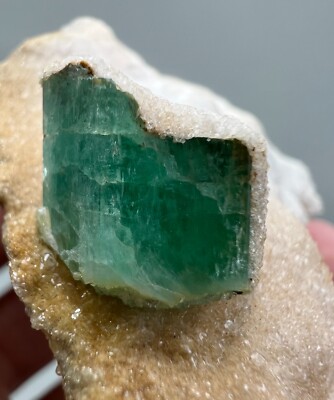 116 GM Full Terminated Emerald Crystal on Calcite On Matrix From  Panjshir @AFG