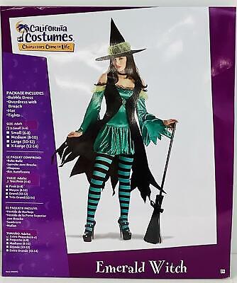 California Costumes Women's Emerald Witch Adult - Black/Green ~ X-Small (4-6)