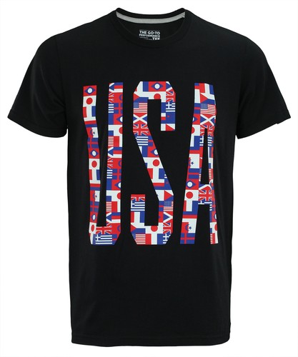 

Мужская футболка Adidas Go To USA с коротким рукавом 60/40, черная, Черный