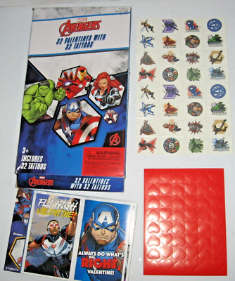 Marvel Avengers 32 Tattoo Valentine Day Cards 8 Designs New