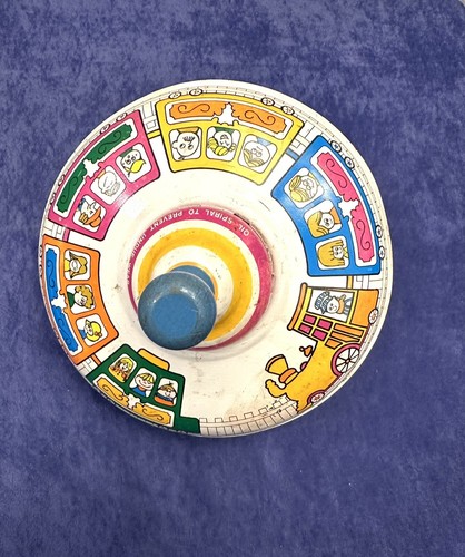 Vintage Ohio Art Tin Top Spinning Toy Train Design Made In
