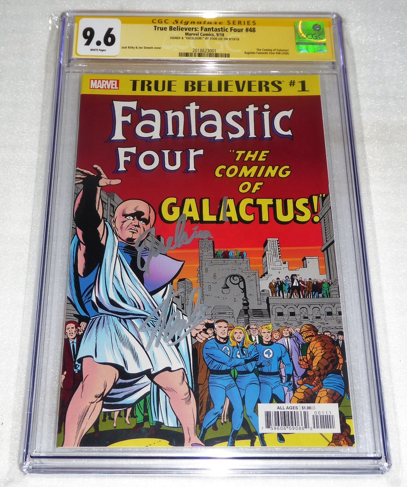 True Believers Fantastic Four #48 Signed EXCELSIOR by STAN LEE Silver Surfer FF