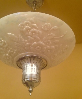 Vintage Lighting dramatic 1930s chandelier by Gill Glass