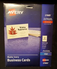 Avery 27883 Business Cards for Inkjet Matte Ivory 2" x 3 1 ...