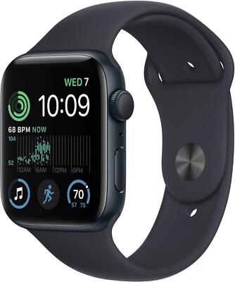 Apple Watch SE 2nd Gen 44mm GPS Midnight Aluminum Case Watch MRE93LL/A BRAND NEW
