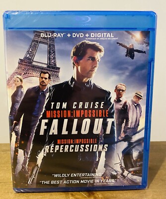 Mission Impossible Fallout Blu-Ray DVD + Digital Copy, Tom Cruise, New Sealed