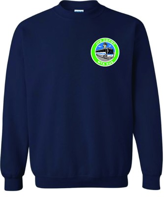 MTA JFK Bus Depot / Sweatshirt Navy Blue Heavy Blend Adult 8 oz 5050 Fleece Crew