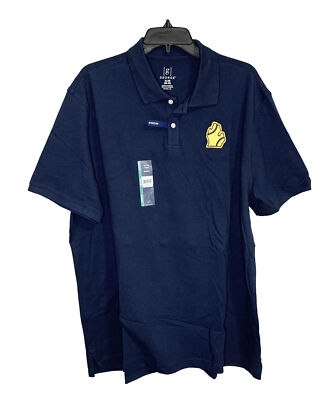 NWT Mens G George XL Relax Golf Rugby GE Pique Polo Shirt Navy Blue Short Sleeve
