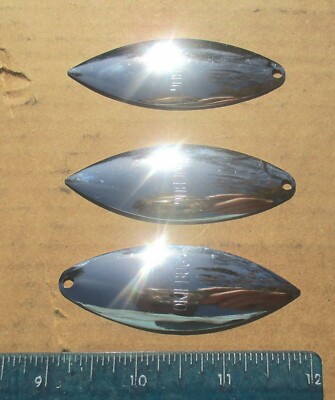 3ct SILVER NICKEL #6 WILLOWLEAF Spinner Blades Willow Blade Bass Spinnerbaits