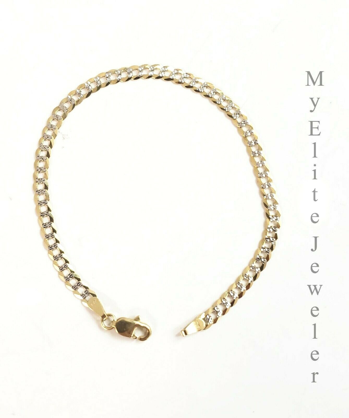 Pre-owned My Elite Jeweler Men's Ladies 10k Solid Cuban Link Diamond Cuts Gold Bracelet Yellow Gold 7 Inch