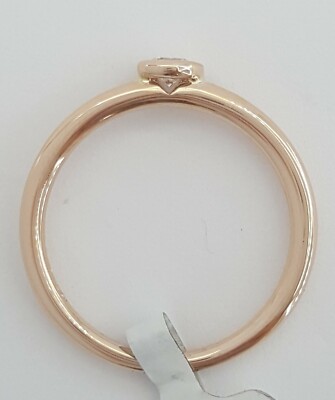 Pre-owned Llk 0.21 Ct 14k Rose Gold Bezel Set Round Cut Diamond Solitaire Engagement Ring In White