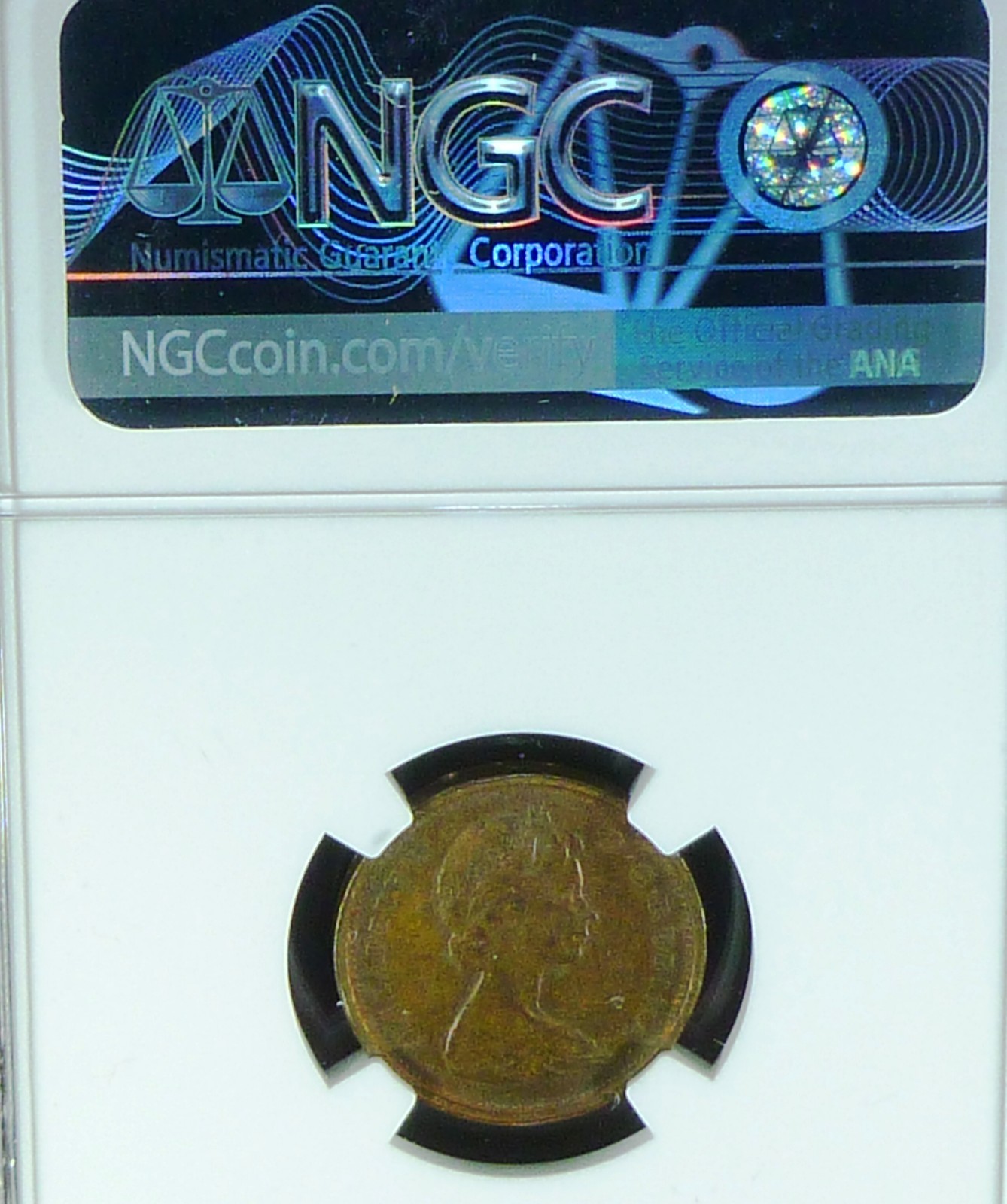 MINT ERROR NGC MS62 REVERSE STRUCK THRU CAPPED DIE  CANADA  CENT 1965-79 -RARE