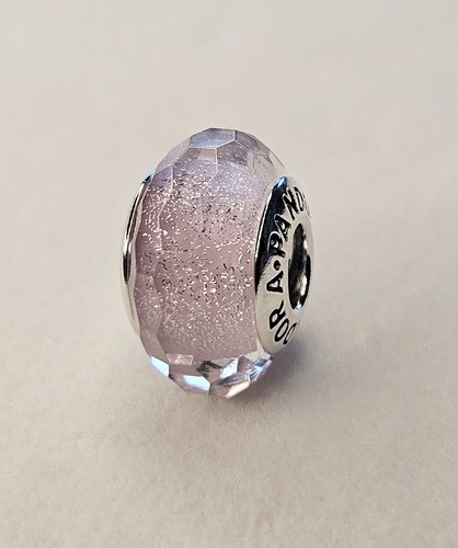 PANDORA ガラス ビーズ Purple Faceted Glass Pandora Purple Shimmer Faceted Murano Glass Charm | REEDS