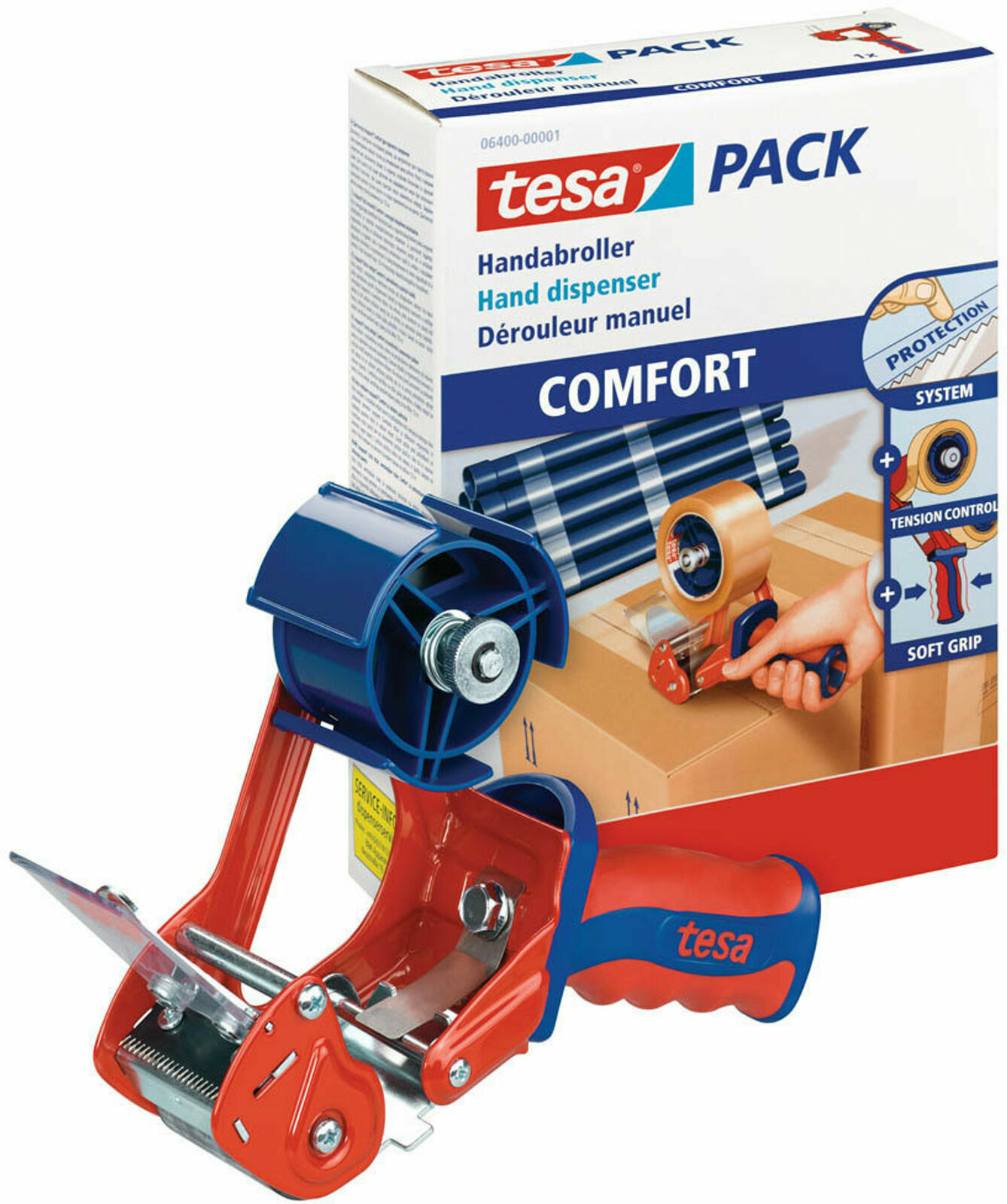 tesa® 6400 Handabroller Comfort Packband Packbandabroller Klebebandabroller 