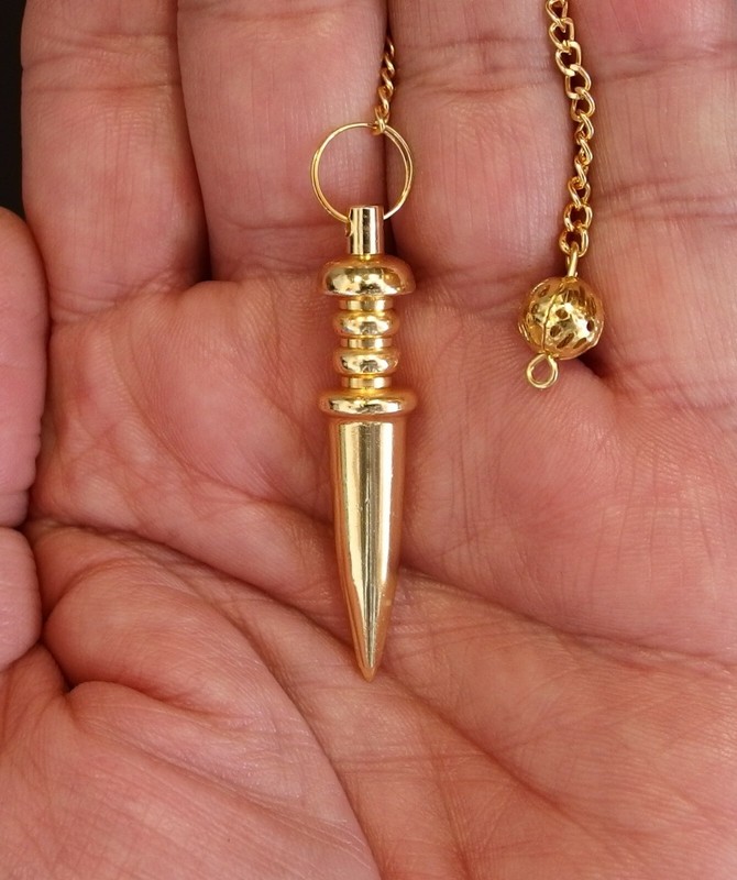 *  Pendule  Maat Laiton Dore Massif        Radiesthesie  Esoterisme 