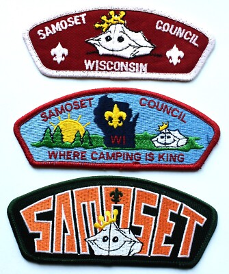 SAMOSET COUNCIL Wisconsin shoulder patches (lot of 3) different - ''NEW''