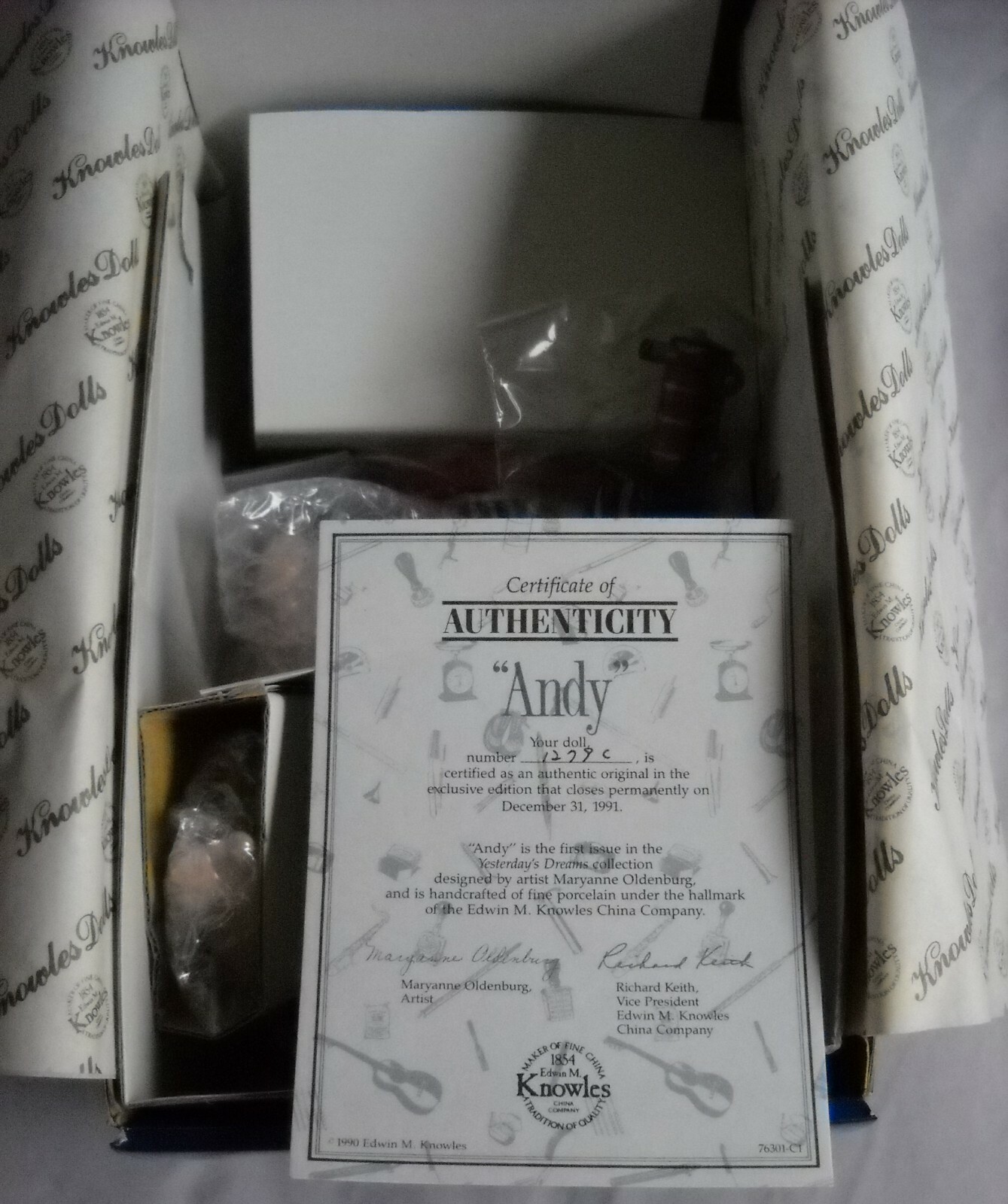 Andy The Engineer Boy Collectible Train Doll Ashton Drake COA NIB