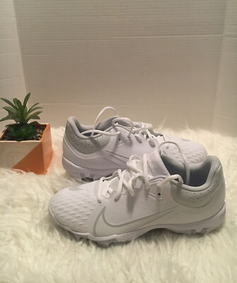 NIKE  ALPHA HUARACHE 8 PRO LAX ''LACROSSE'' WHITE-MET SILVER SZ 9.5