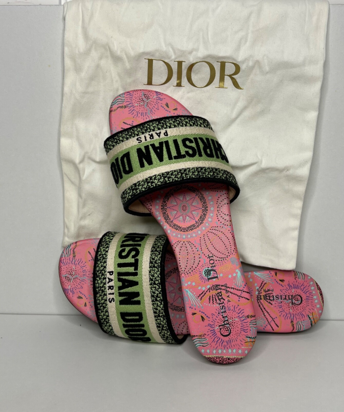 Dior ディオール Dway サンダル フラット ピンク 36.5 美品 Dior ディオール Dway サンダル フラット ピンク 36.5 美品