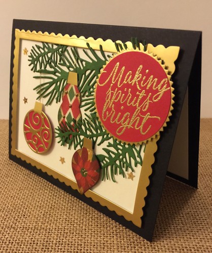 Handmade Card Christmas Ornaments on Branches ~ made w/ Stampin Up & other pr