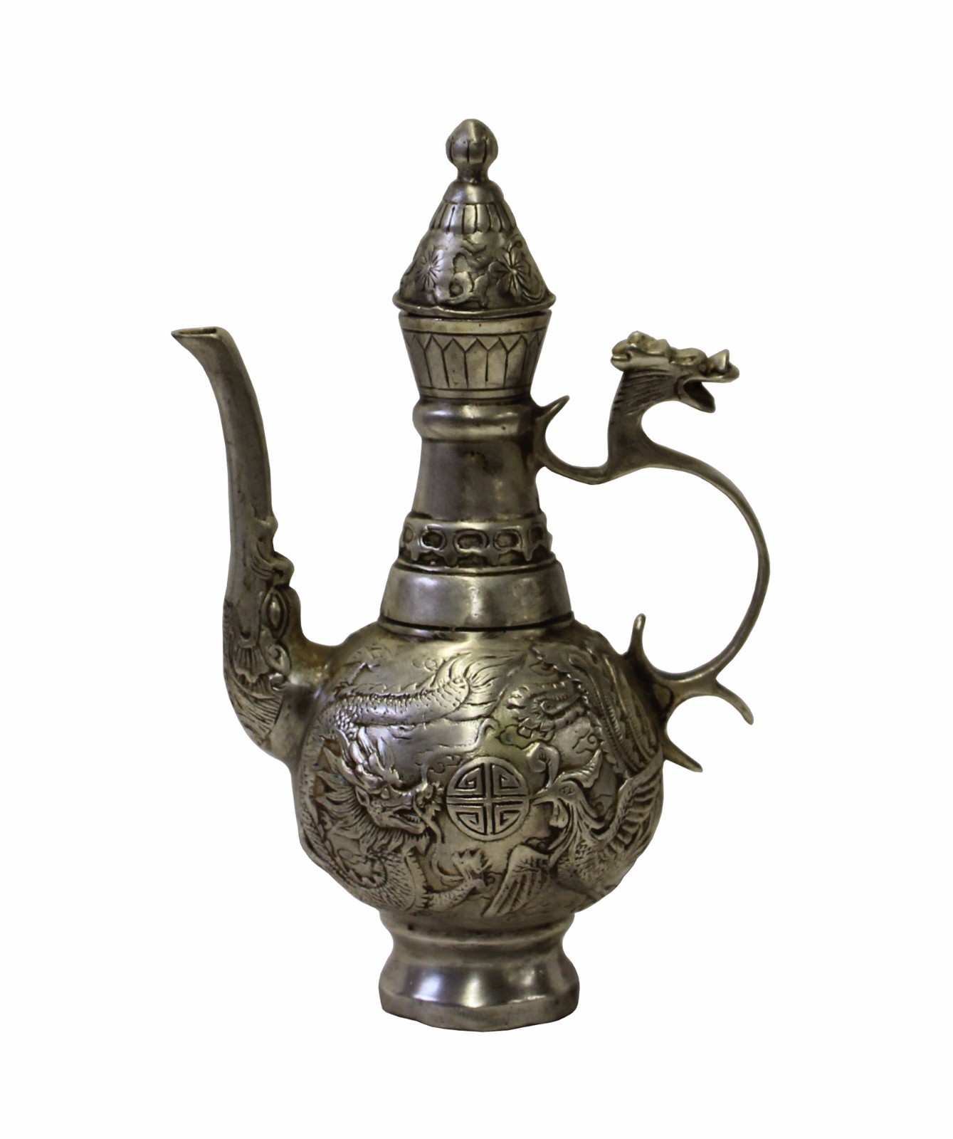 Chinese Handmade Metal Silver Color Jar Shape Teapot Display cs3395S Chinese Handmade Metal Silver Color Jar Shape Teapot Display cs3395S