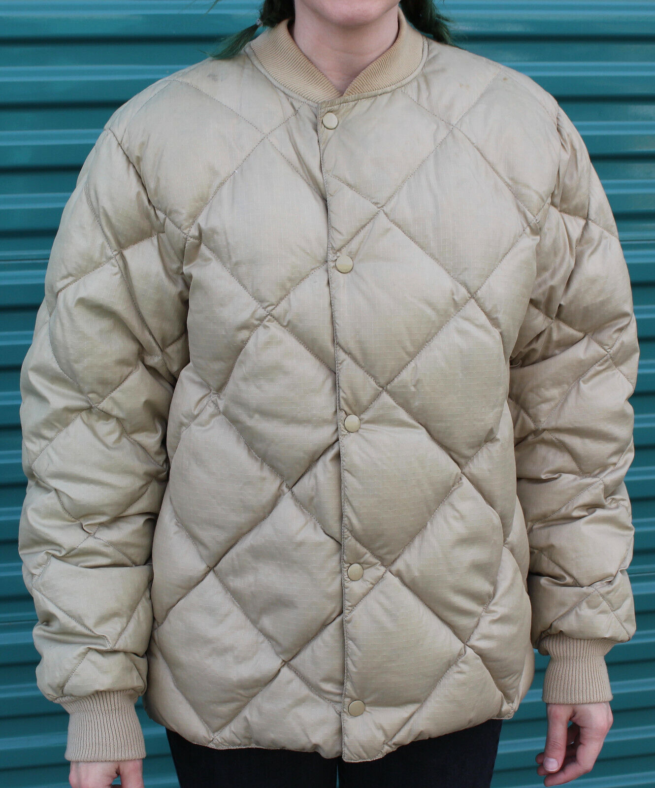 Vintage Eddie Bauer Down Puffer Jacket Cream Beige Tan Vintage Eddie Bauer Down Puffer Jacket Cream Beige Tan