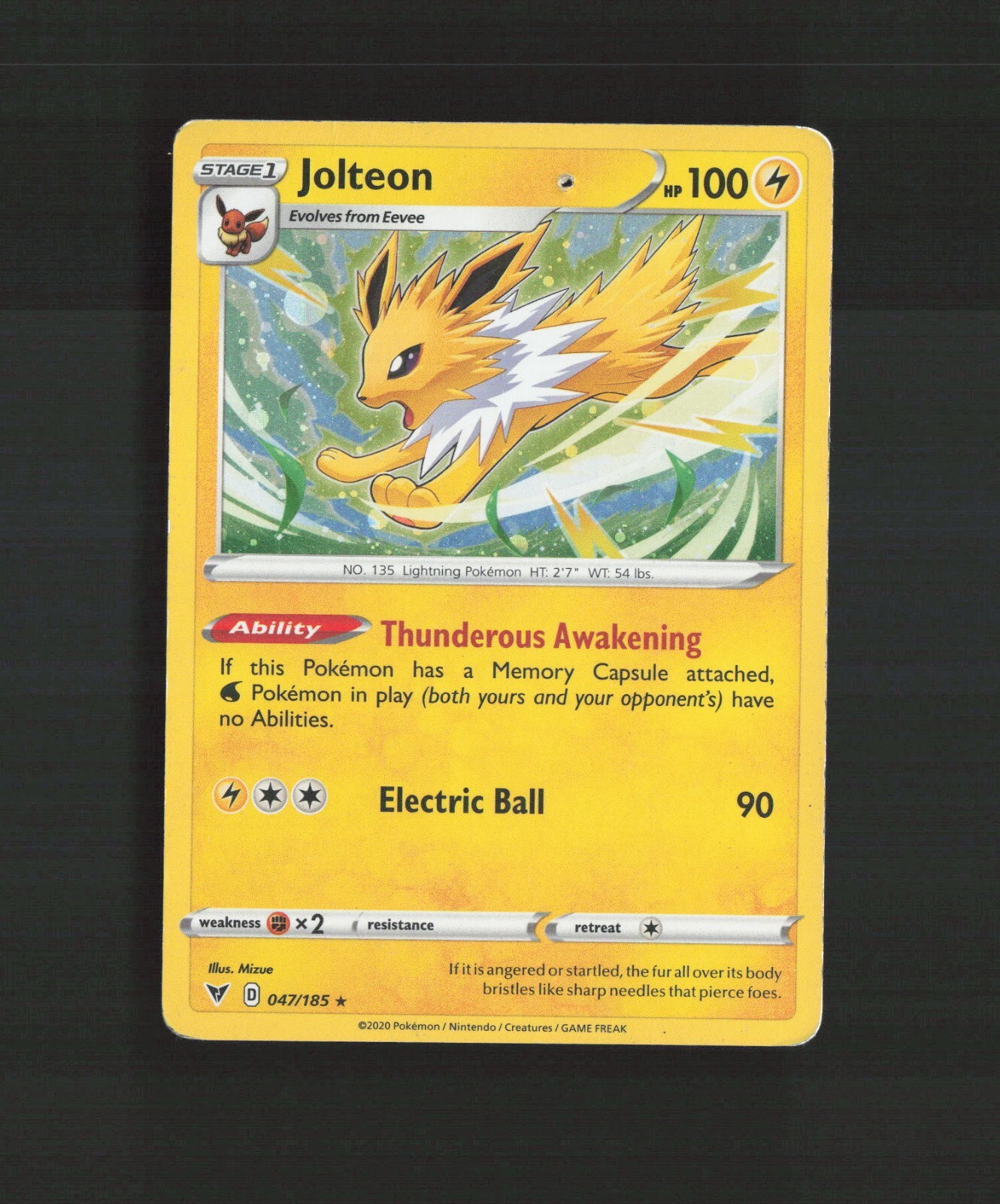 Jolteon 047/185 Vivid Voltage Cosmos Holo Rare Promo Pokemon