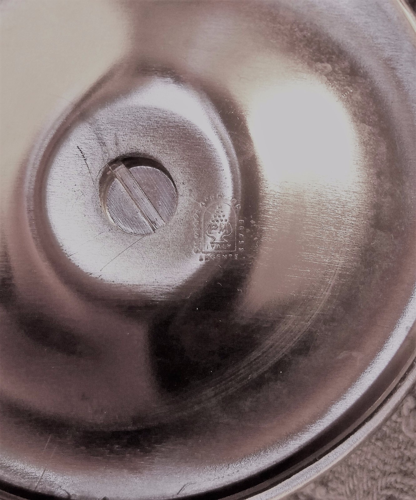 SILVERPLATE & CRYSTAL TALL CANDLE HOLDERS-Set of 3 by ARGENTE ITALY BRASS ACCENT