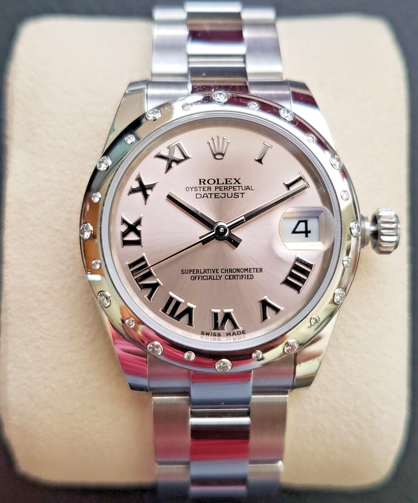 Rolex 178344-0012 Ladies Datejust 31mm Pink dial Diamond